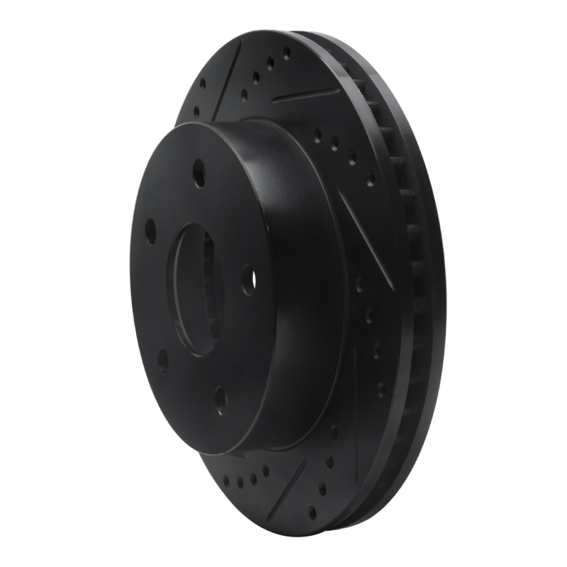 Dodge Ram 1500 Brake Rotor (1) - Front Left - R1 Concepts - Drilled & Slotted - Black - `00-`01